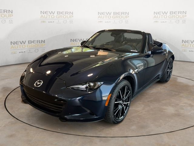 2026 Mazda Mazda MX-5 Miata Grand Touring in Deep Crystal Blue Mica — front three-quarter view